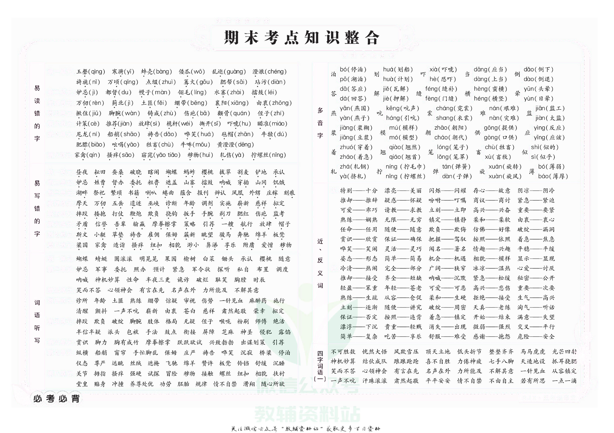 名师期末冲刺100分五年级下册语文人教版去答案版.pdf 第2页
