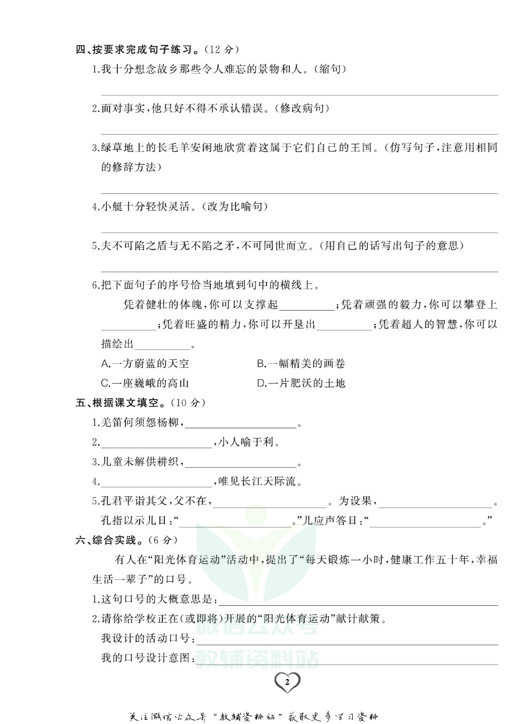 《期末精选卷》五年级下册语文人教版.pdf 第3页