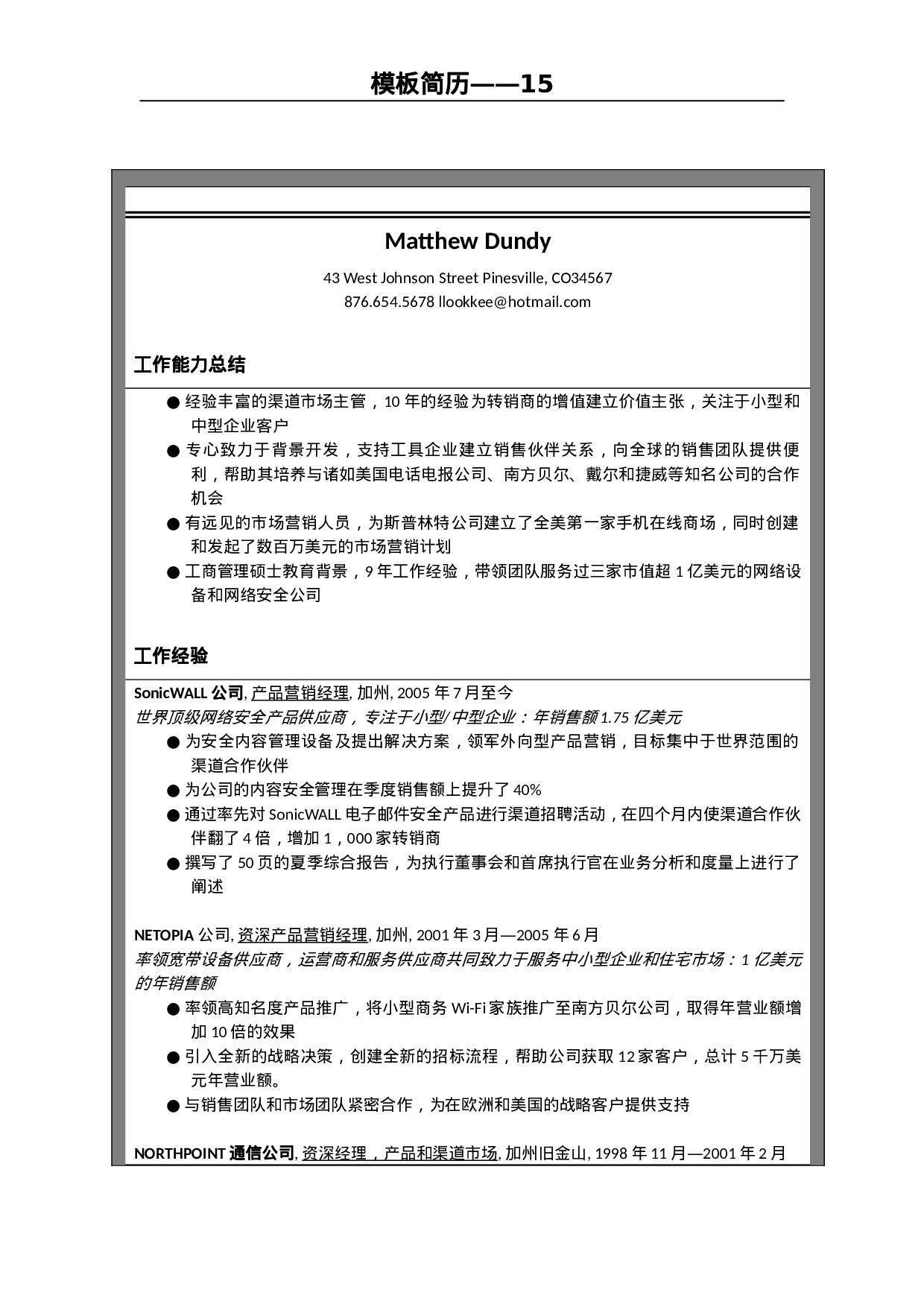 世界500强模板简历15.doc 第4页