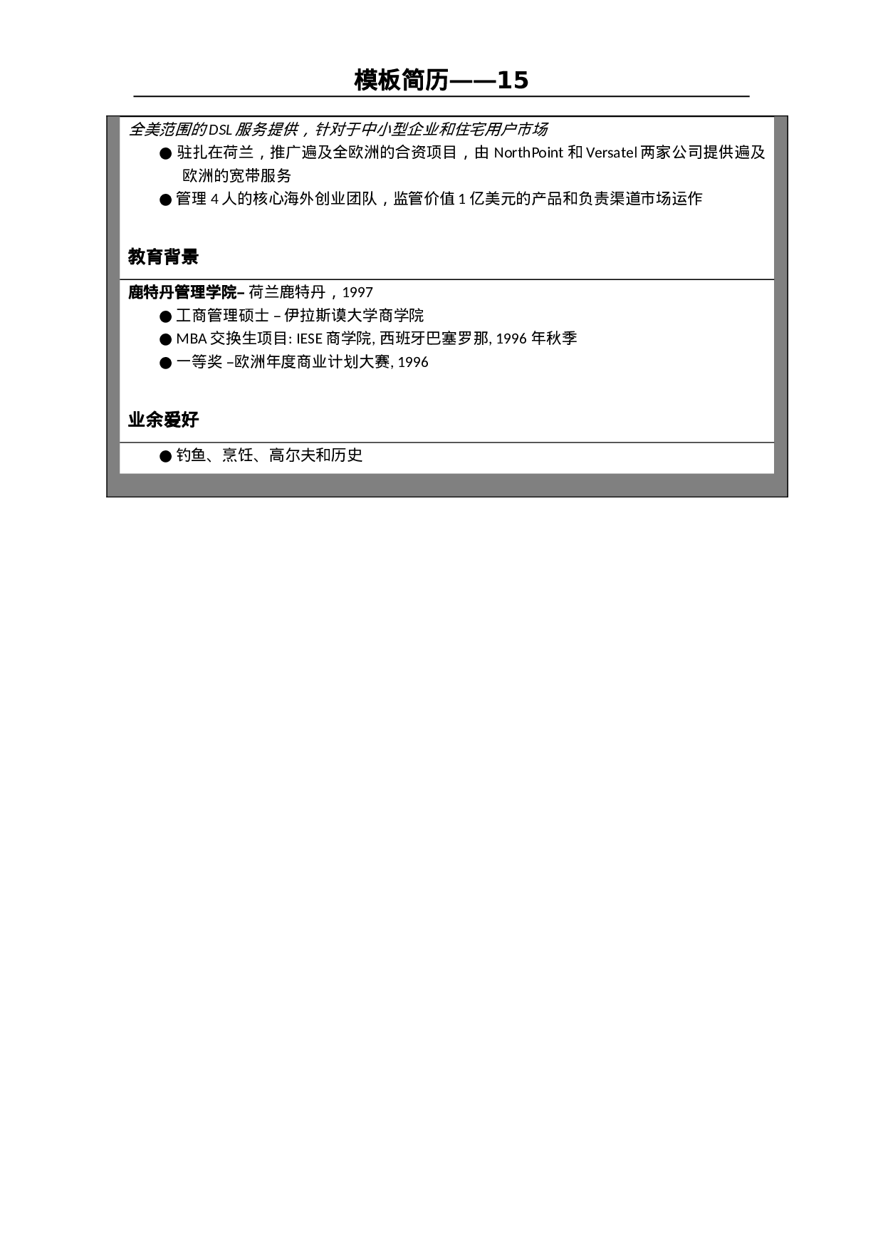 世界500强模板简历15.doc 第5页