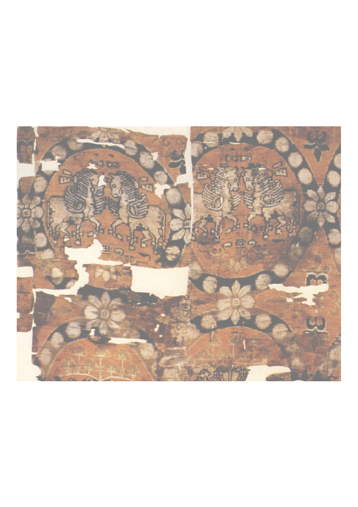 唐 联珠对马纹锦（新疆阿斯塔纳墓）.pdf 第1页