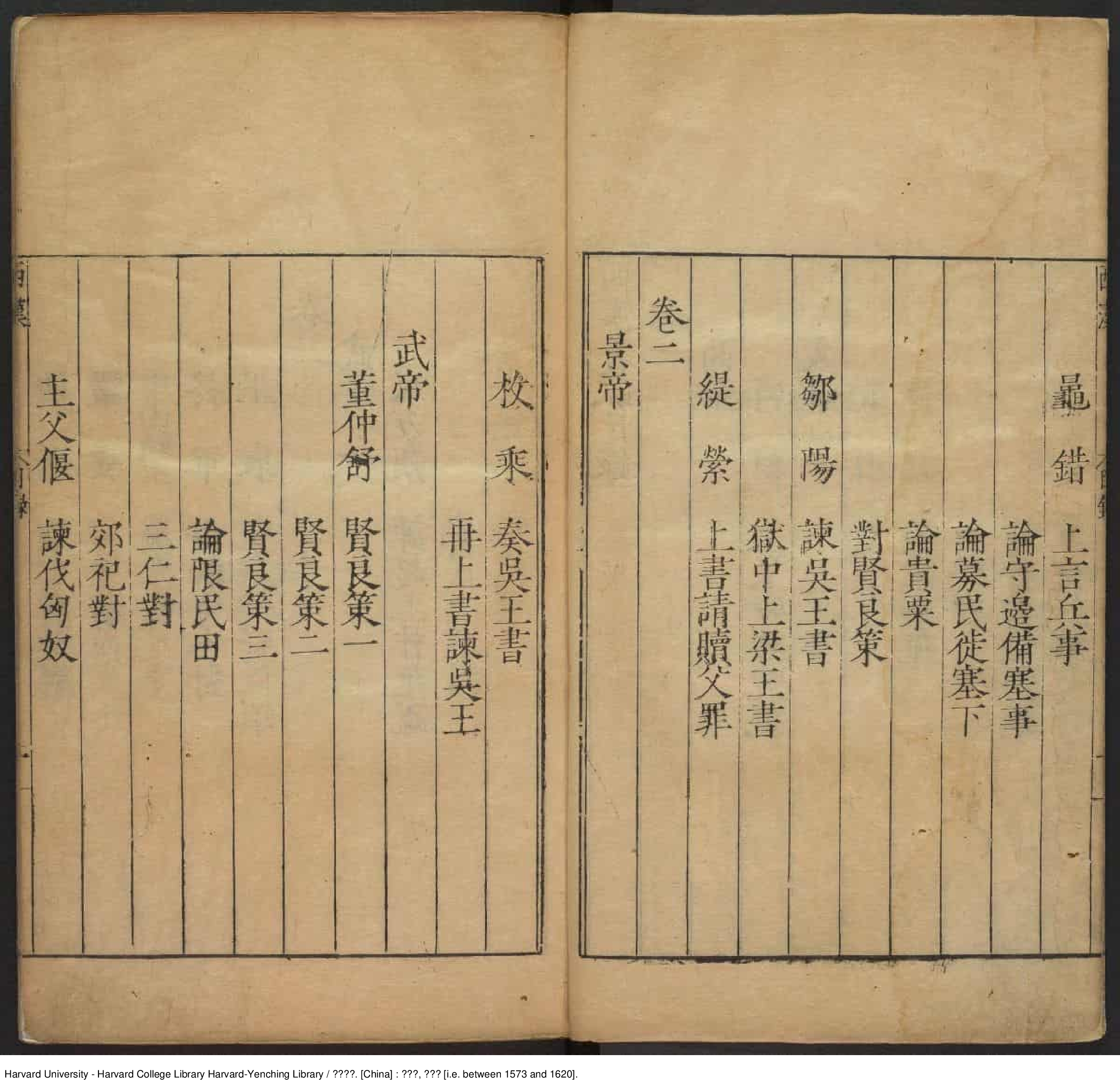 《兩漢書疏》【明】李琯 輯 出版商：潘京南 萬曆1573-1620_批量压缩.pdf 第6页