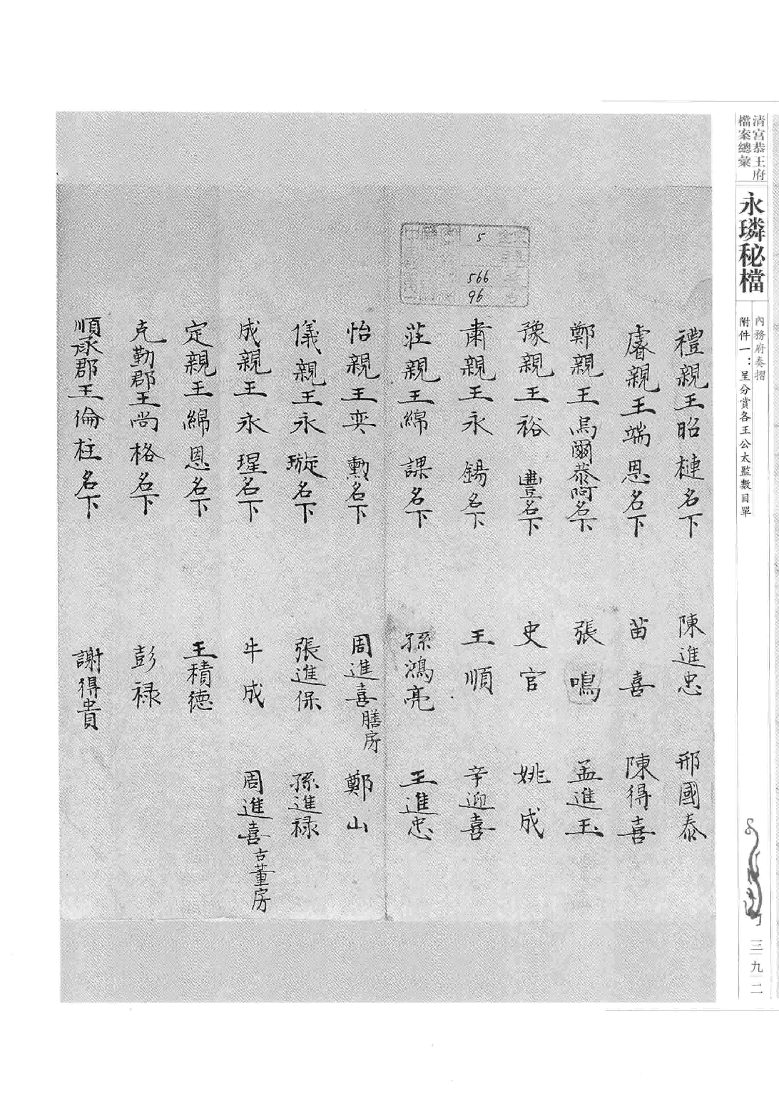 清宫恭王府档案总汇 永璘秘档_5.pdf 第6页