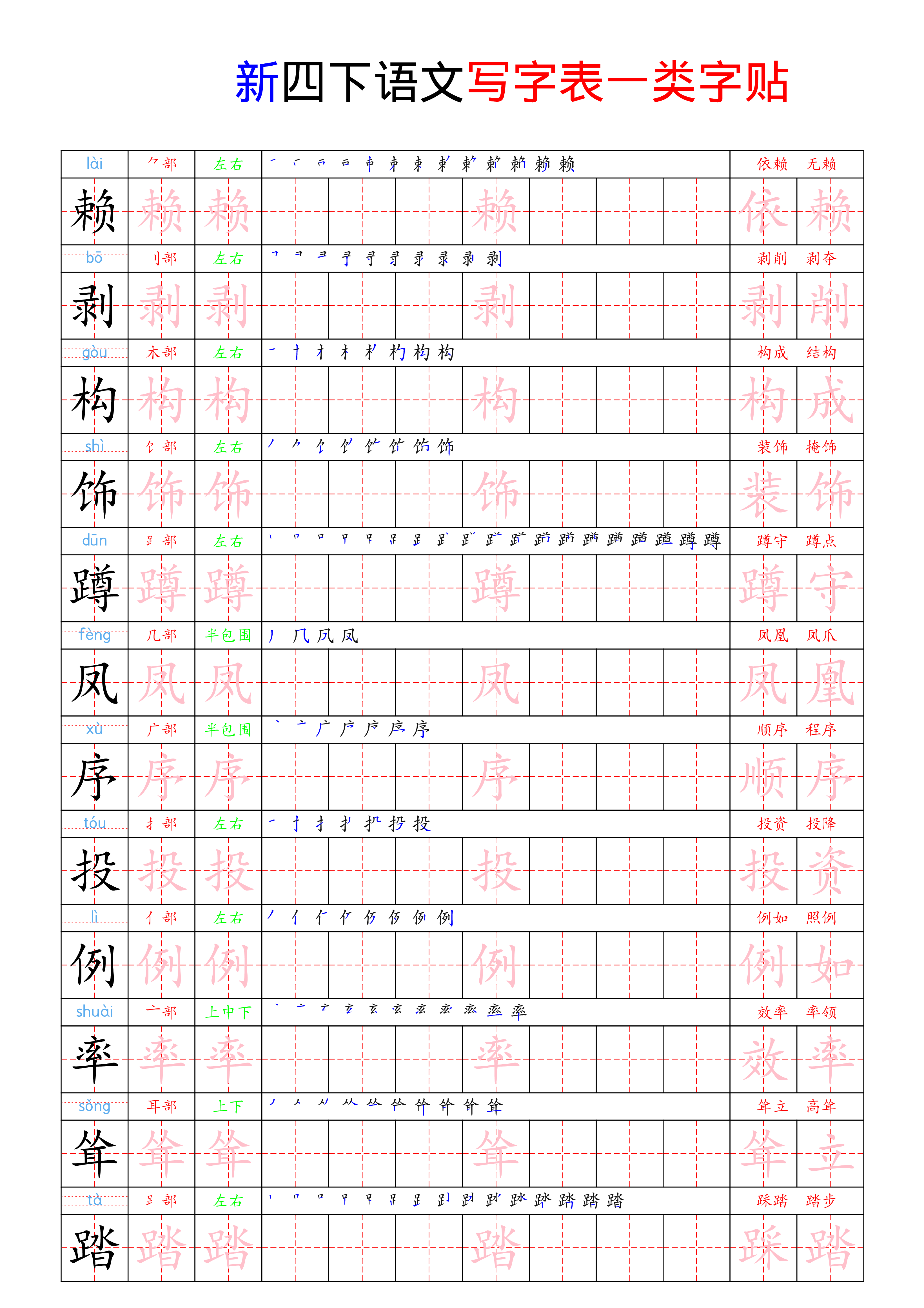 四（下）语文 写字表一类字贴21页.pdf 第2页