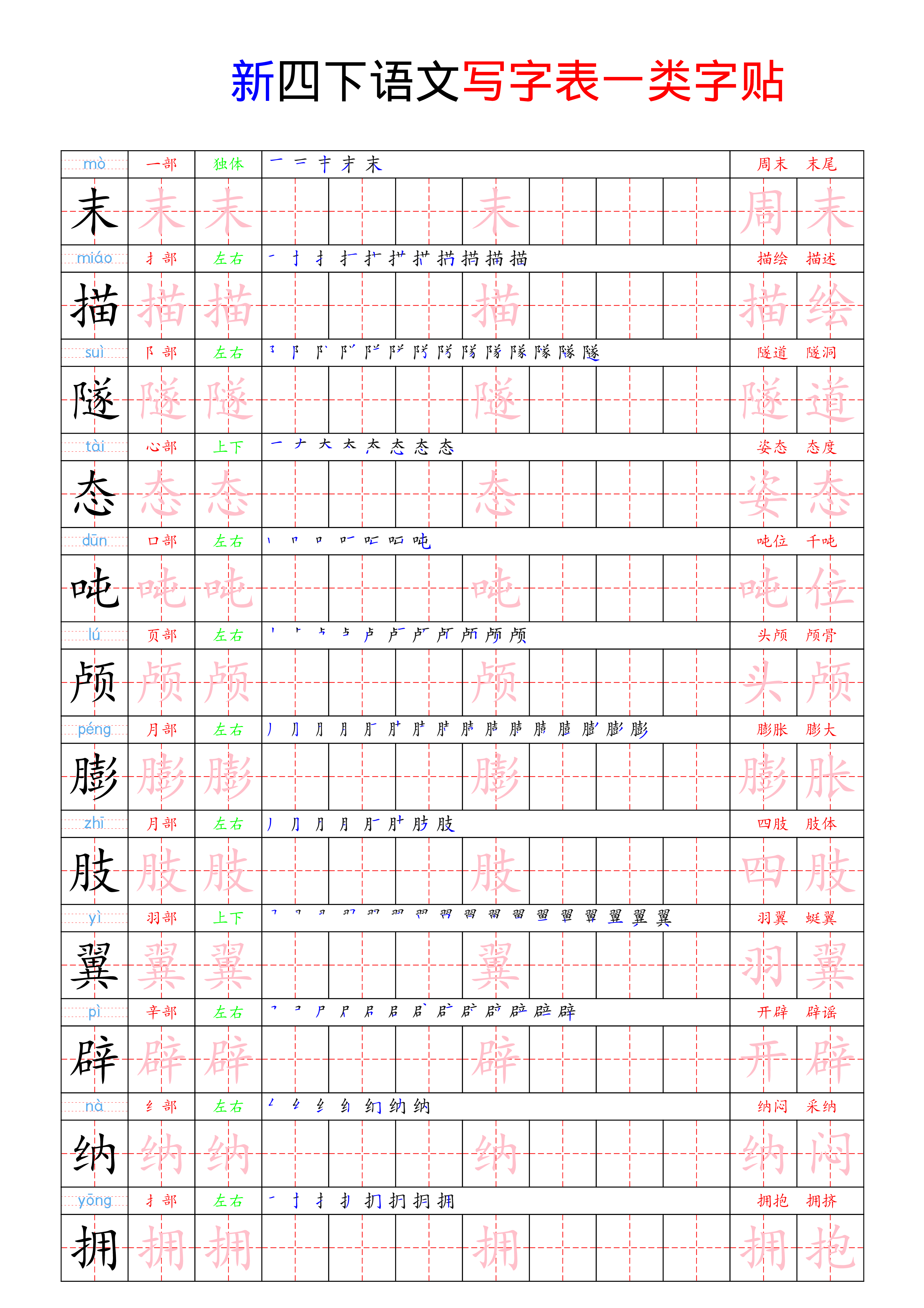四（下）语文 写字表一类字贴21页.pdf 第6页