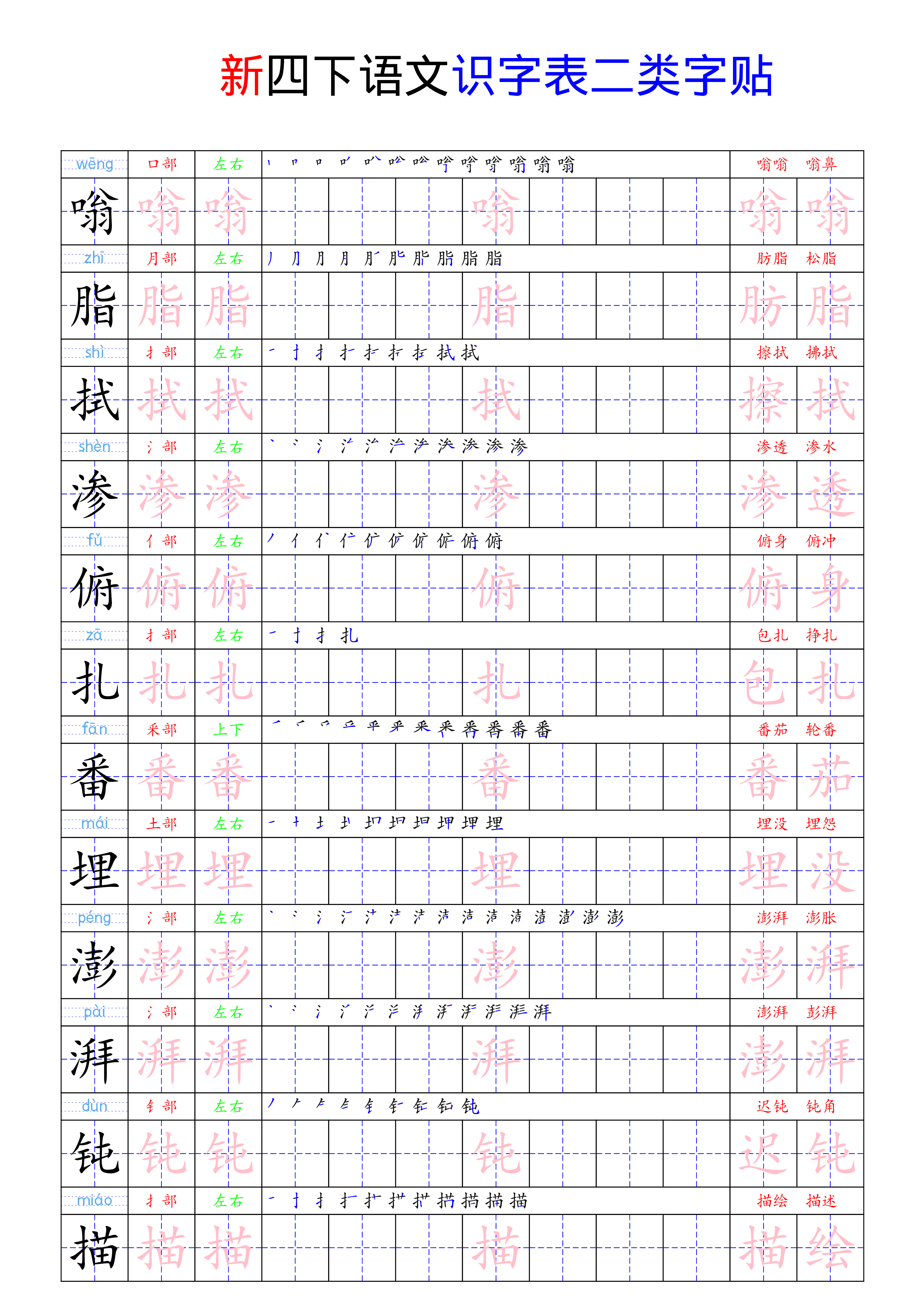 四（下）语文 识字表二类字贴23页.pdf 第3页