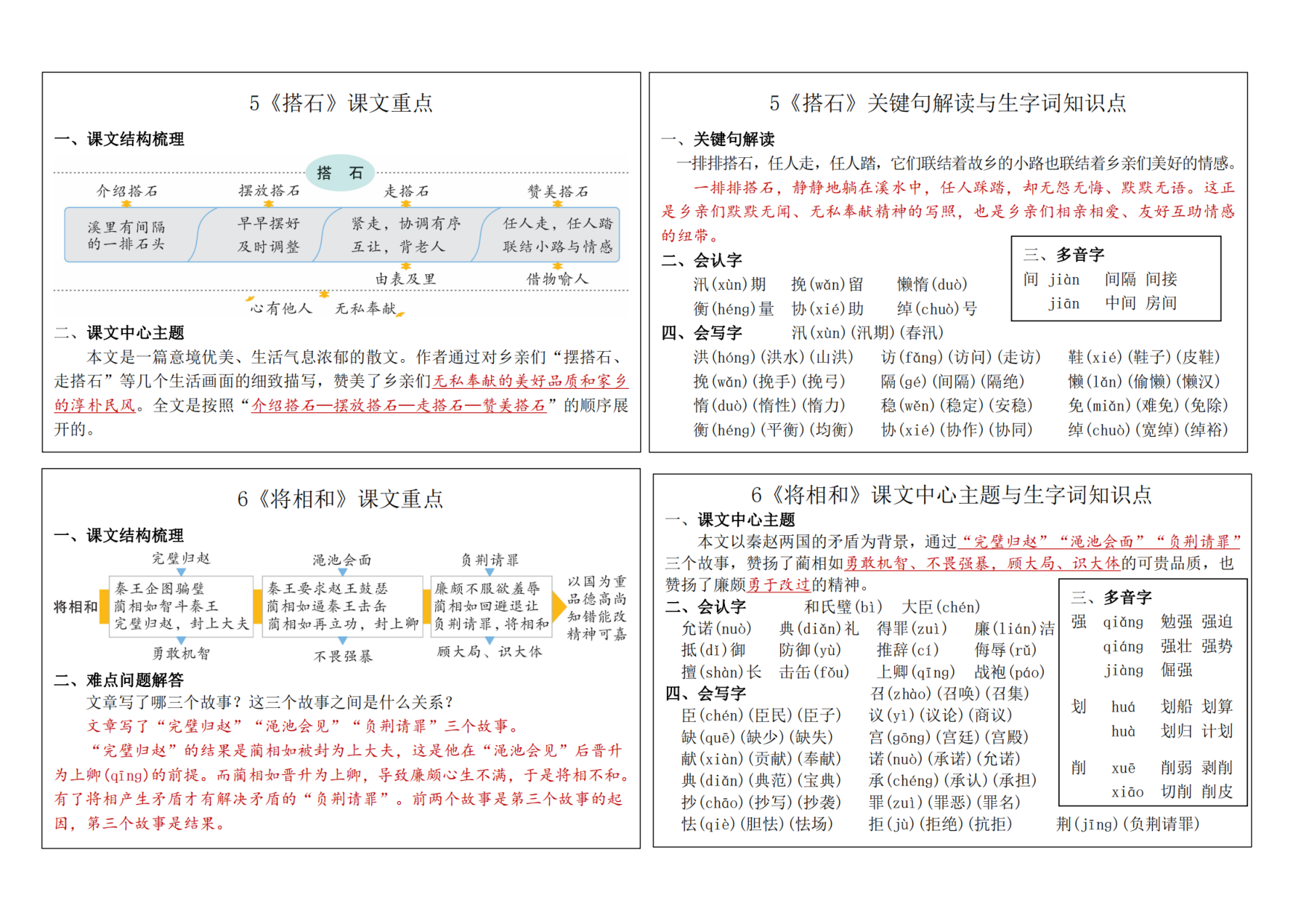 五年级语文上册24秋新版课内重点知识生字词《课课贴》.pdf 第3页
