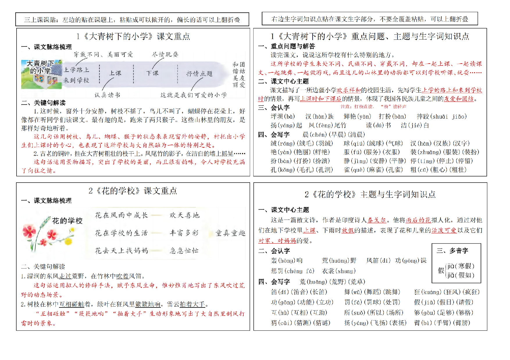 三年级语文上册24秋新版课内重点知识生字词《课课贴》.pdf 第1页
