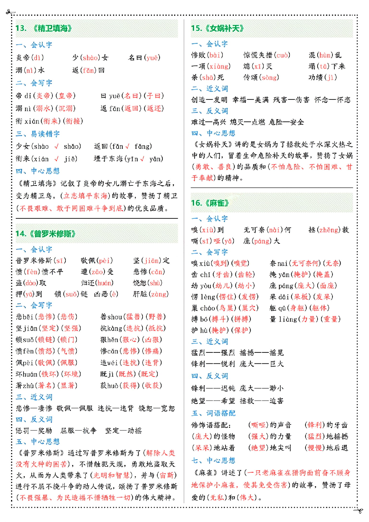 2024四年级上册语文课课贴（彩虹版）.pdf 第4页