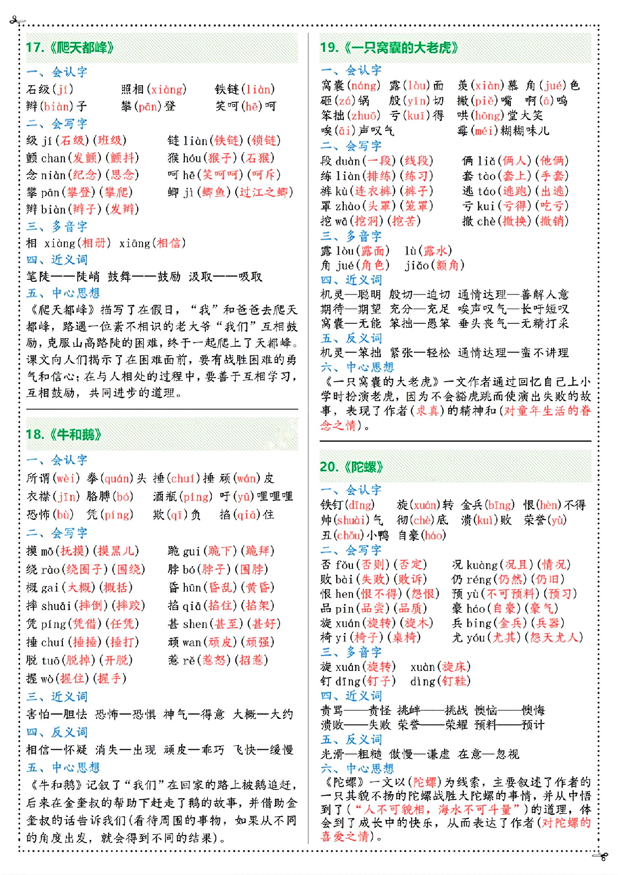 2024四年级上册语文课课贴（彩虹版）.pdf 第5页