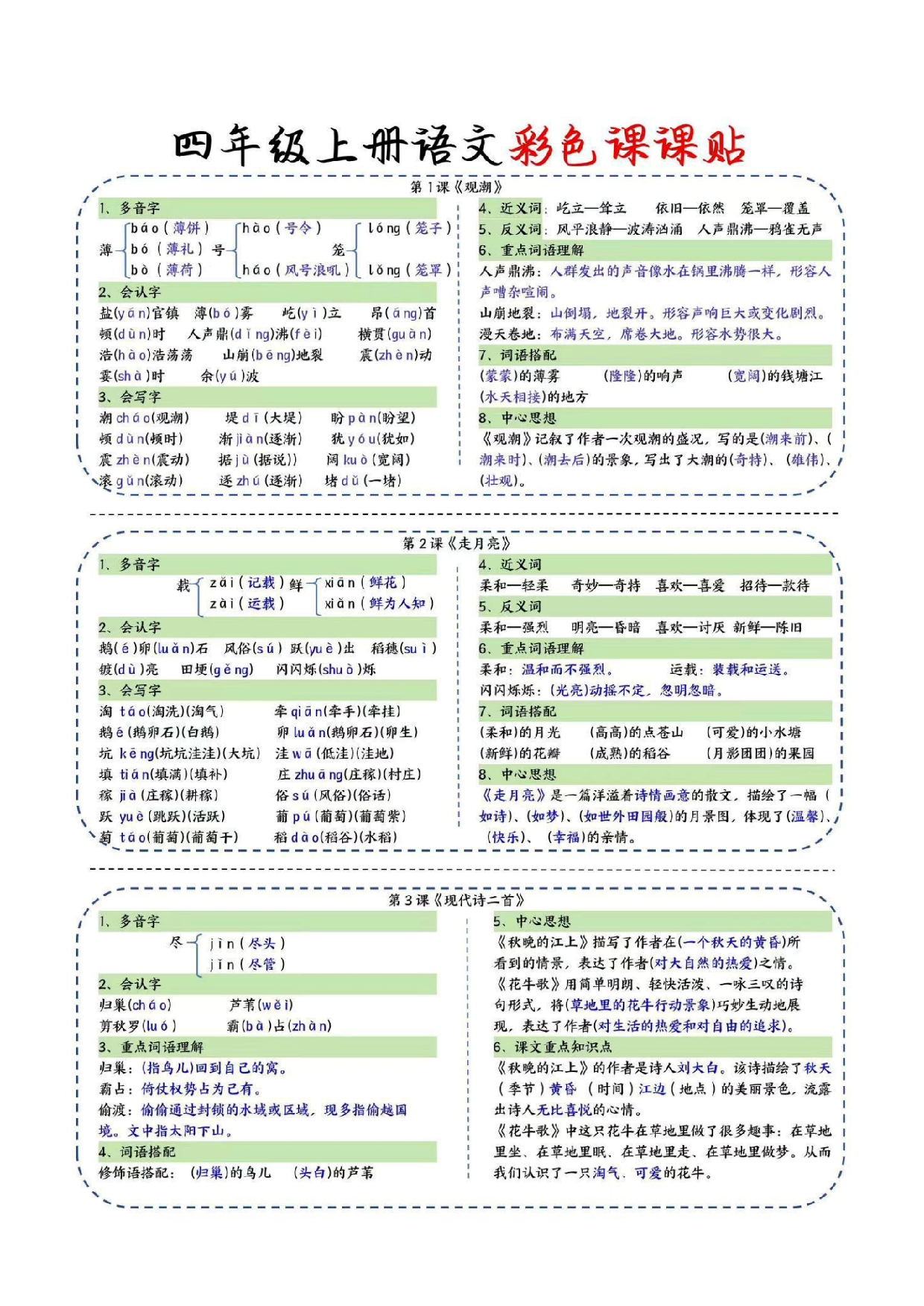 24新版彩色课课贴四上.pdf 第1页