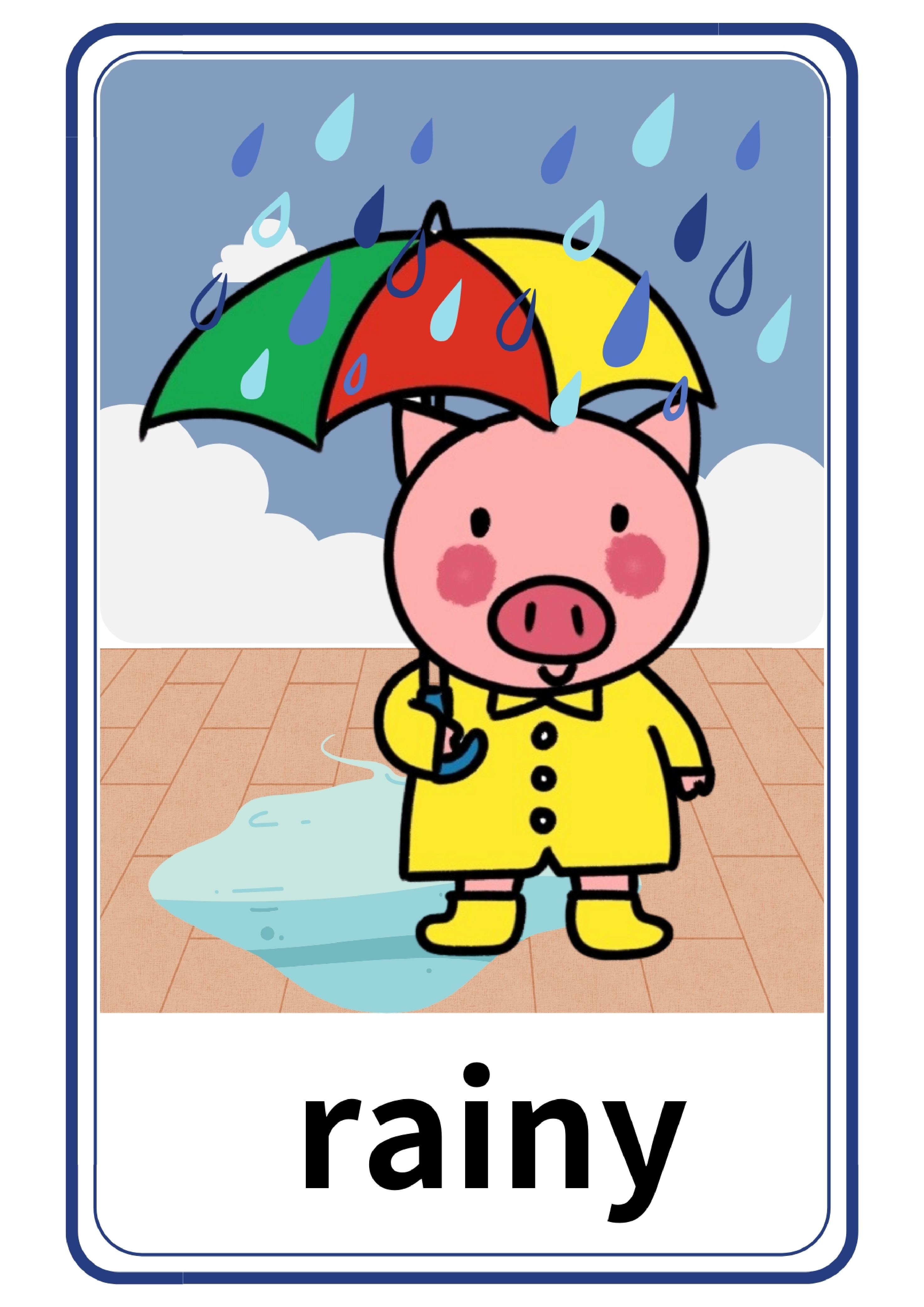 Weather天气主题猪仔单词卡.pdf 第1页