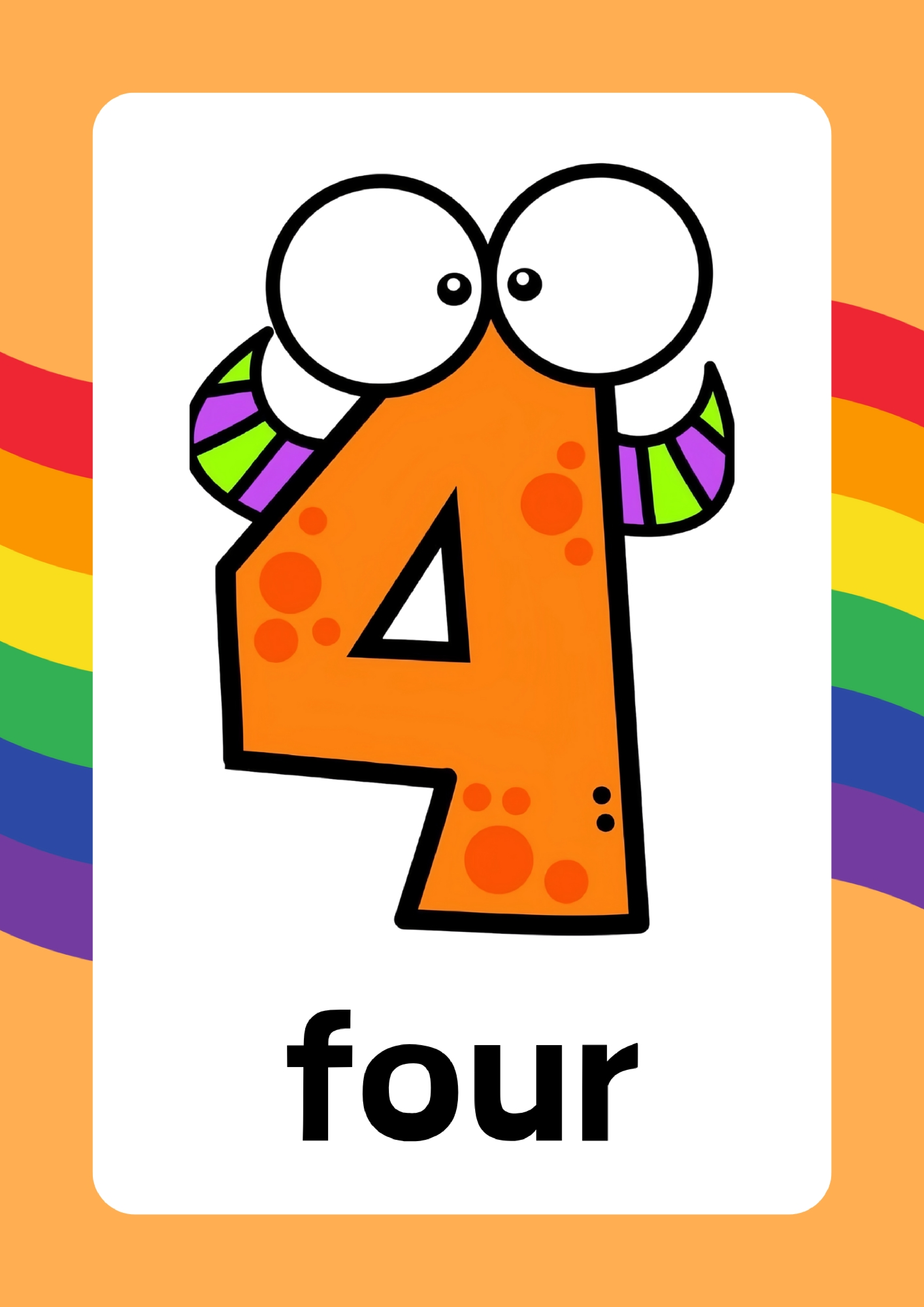 Number 1-10Flashcard彩色小怪物数字卡x10(1).pdf 第4页