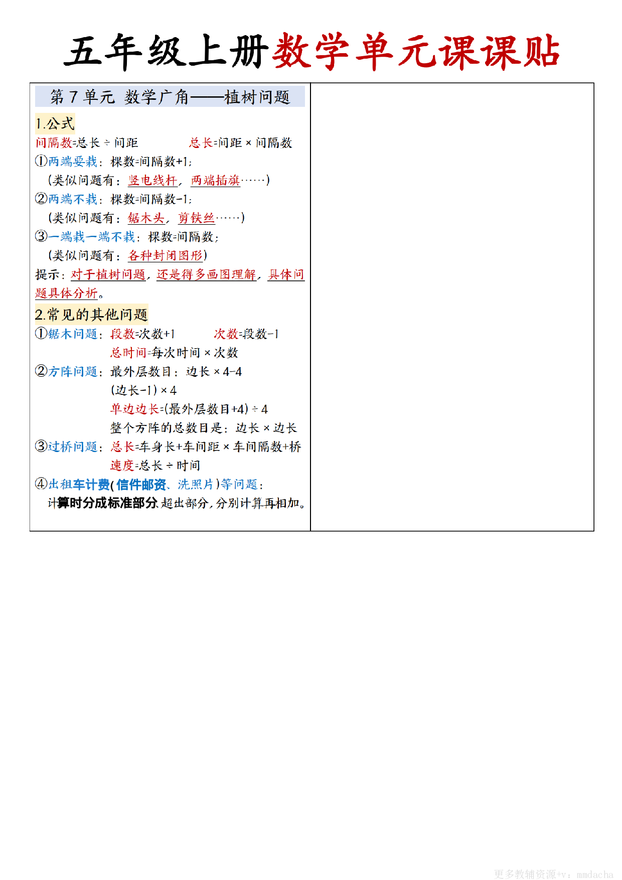 五上人教版数学【单元课课贴】.pdf 第3页