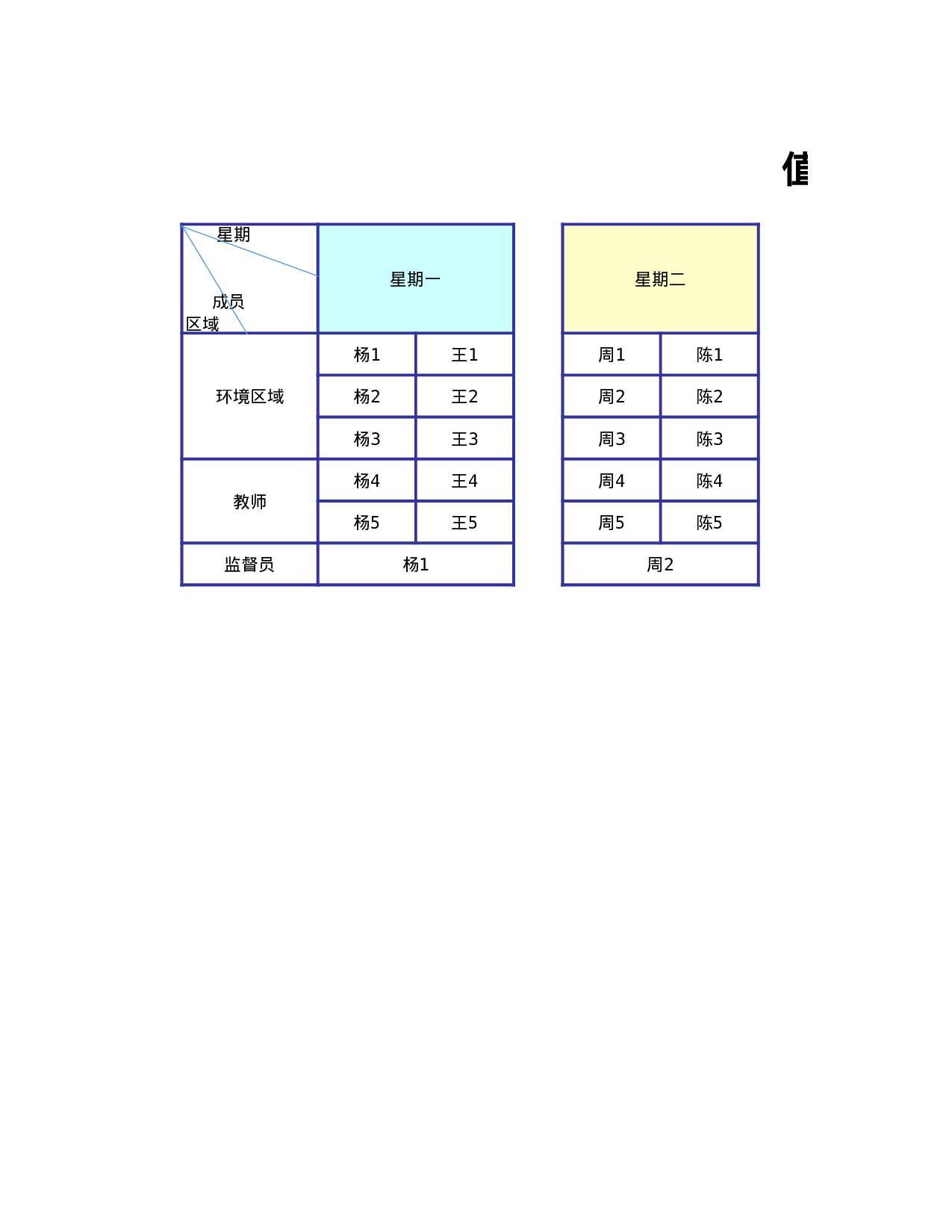 值日表模板43.xls 第1页