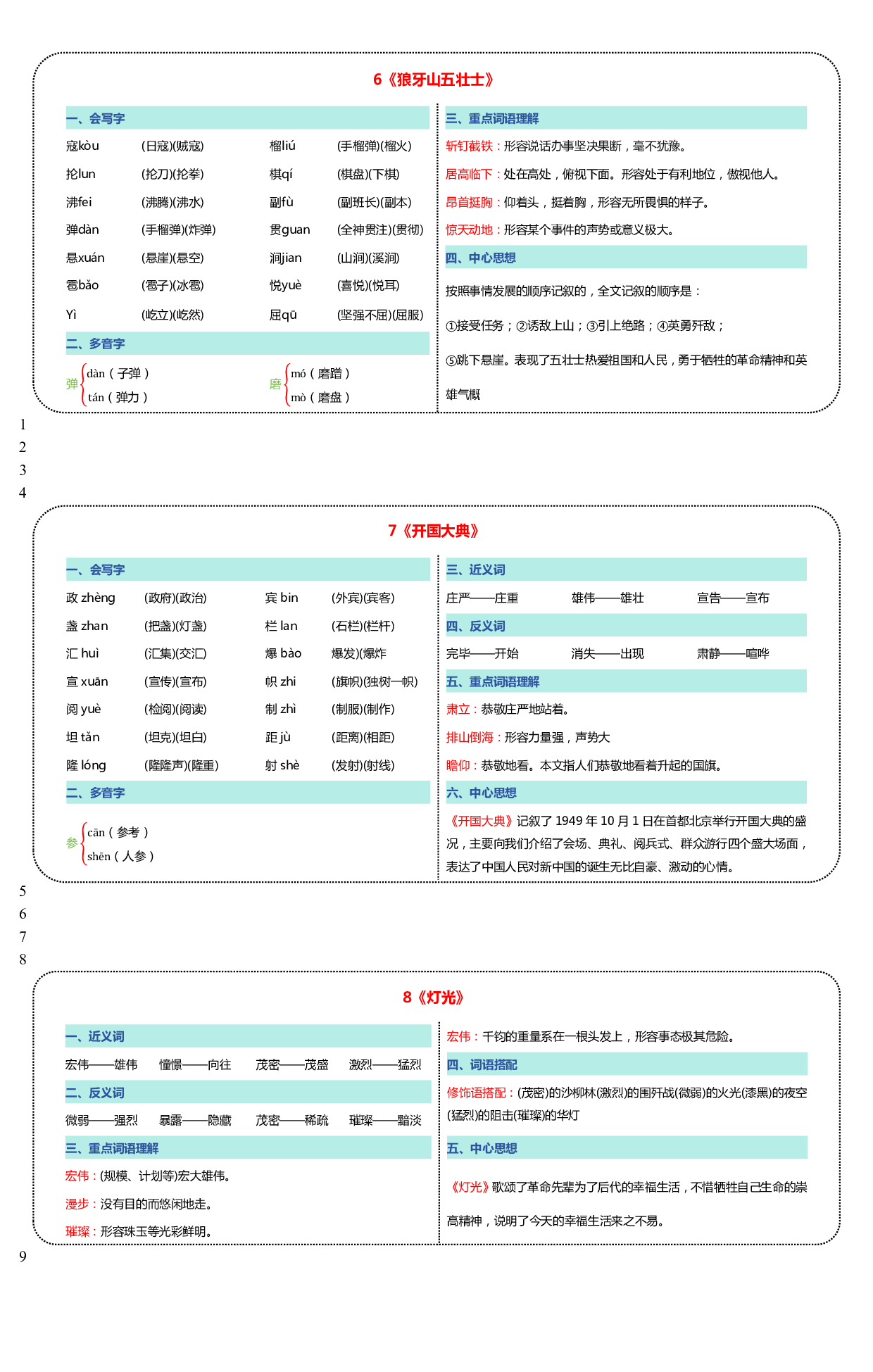 24新版彩色课课贴六上.pdf 第3页