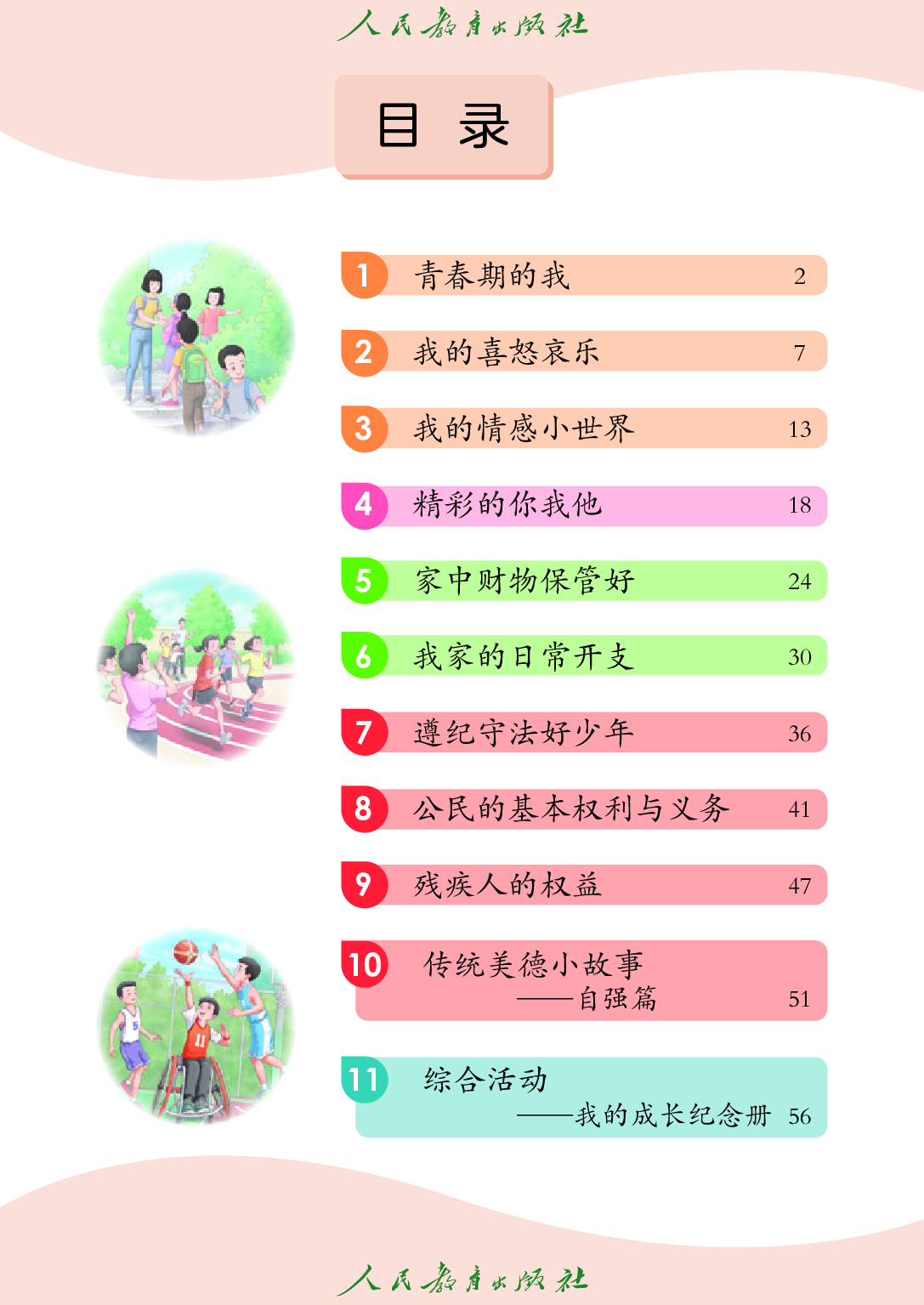 培智学校义务教育实验教科书_生活适应_六年级_下册.pdf 第4页