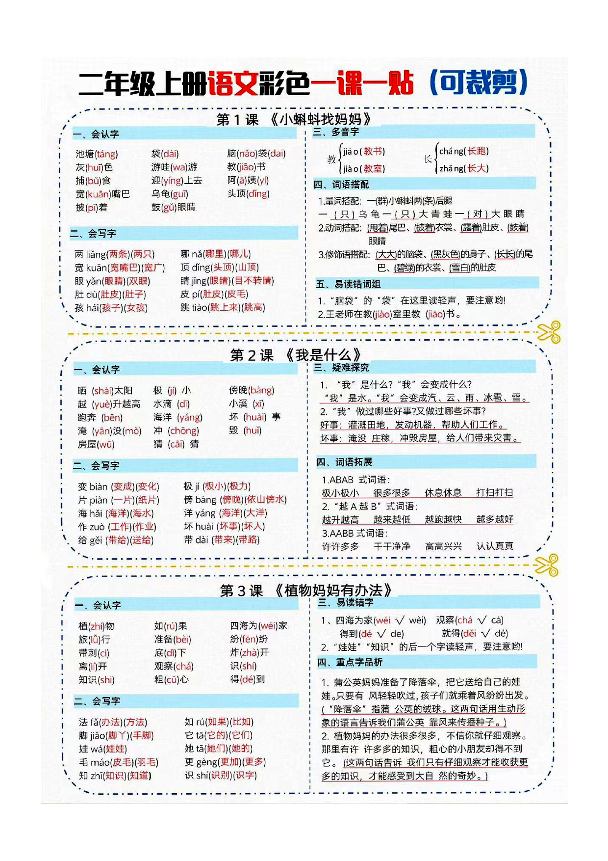 8.30  二年级上册语文彩色课课贴（长条）.pdf 第1页