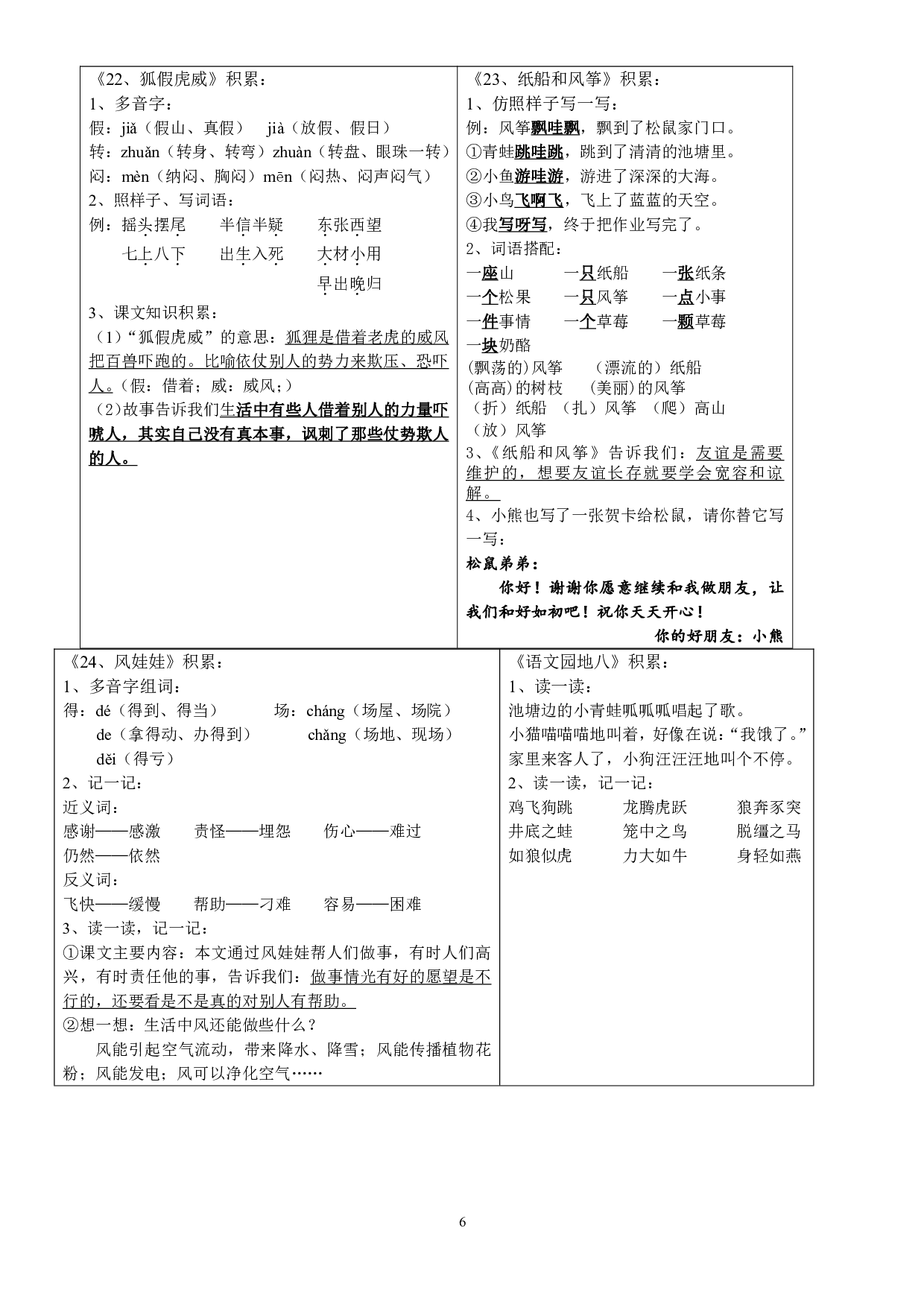 【课课贴】2年级上册每课重点生字组词认读贴，贴在课本空白处（7页）.pdf 第6页