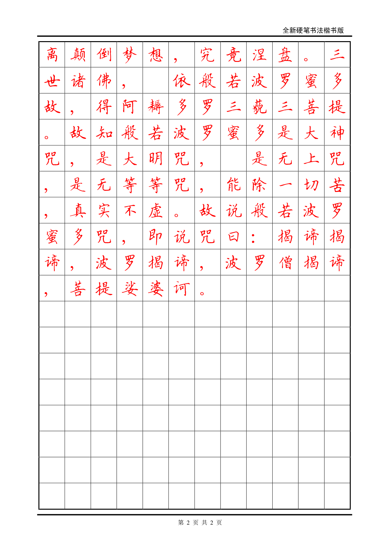 硬笔书法楷书字帖--《心经》.pdf 第2页