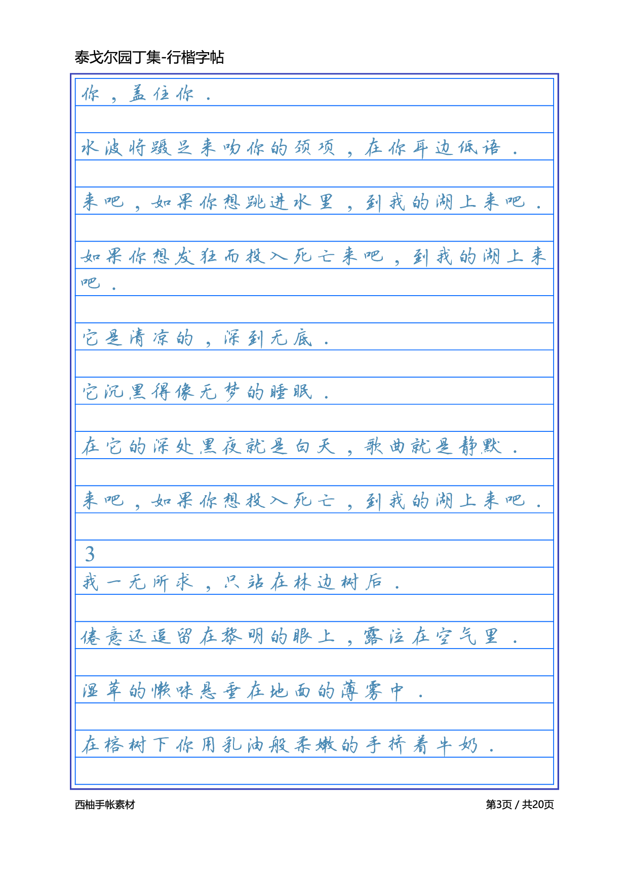 4.泰戈尔诗选园丁集-行楷.pdf 第3页