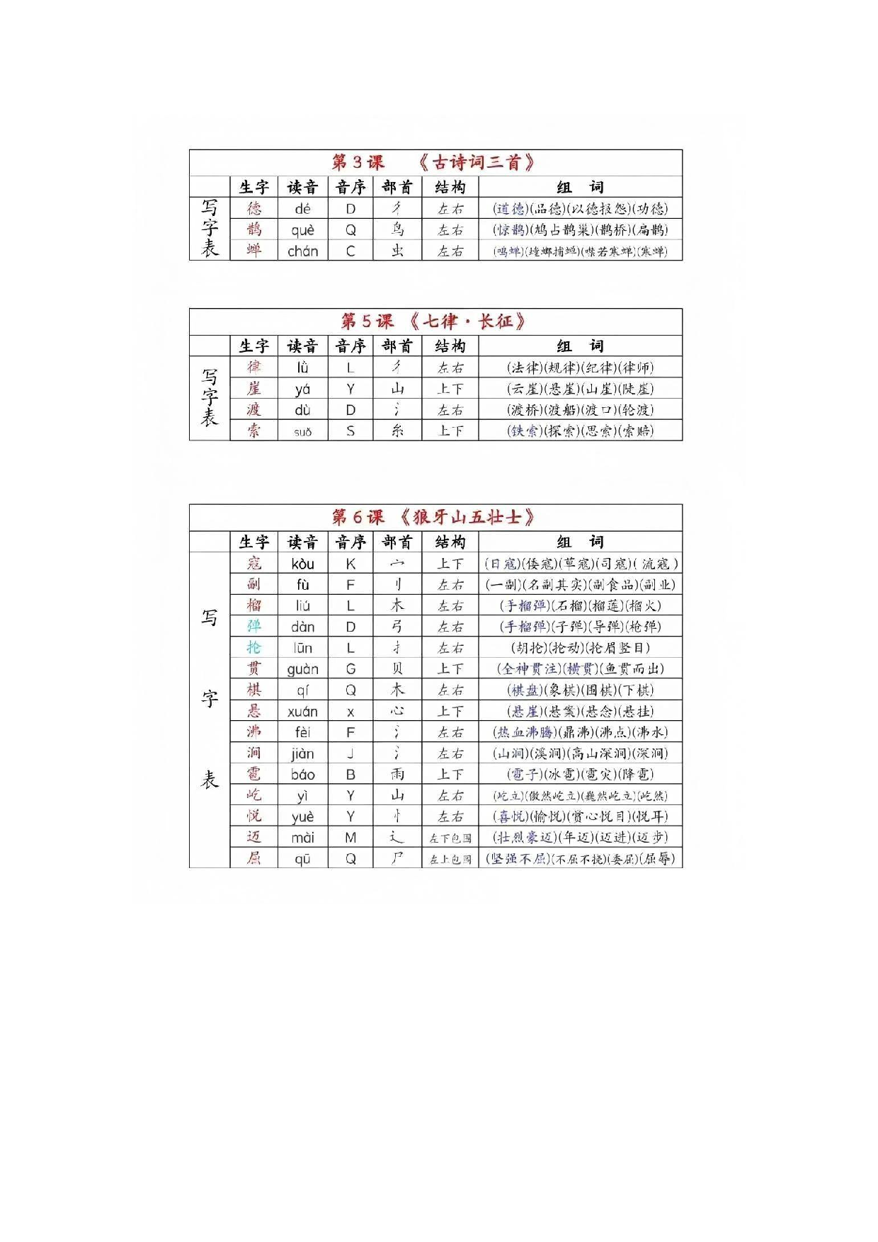 《生字组词课课贴》六年级上册（25秋）.pdf 第2页