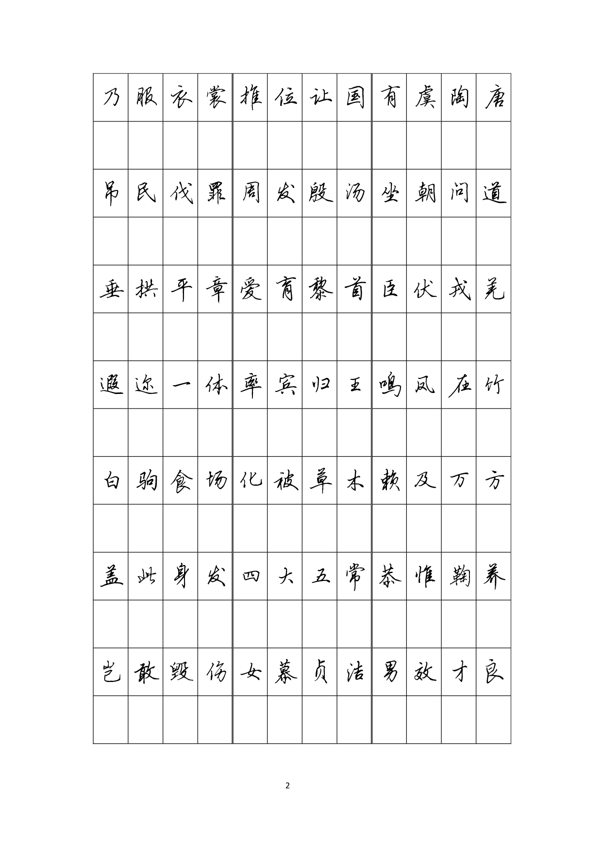 14.千字文行书字帖电子版.pdf 第2页