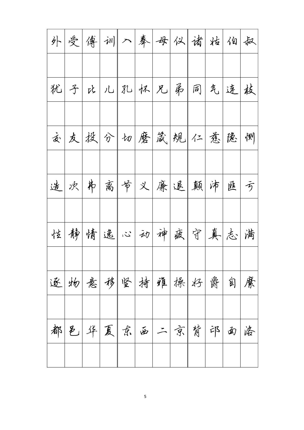 14.千字文行书字帖电子版.pdf 第5页