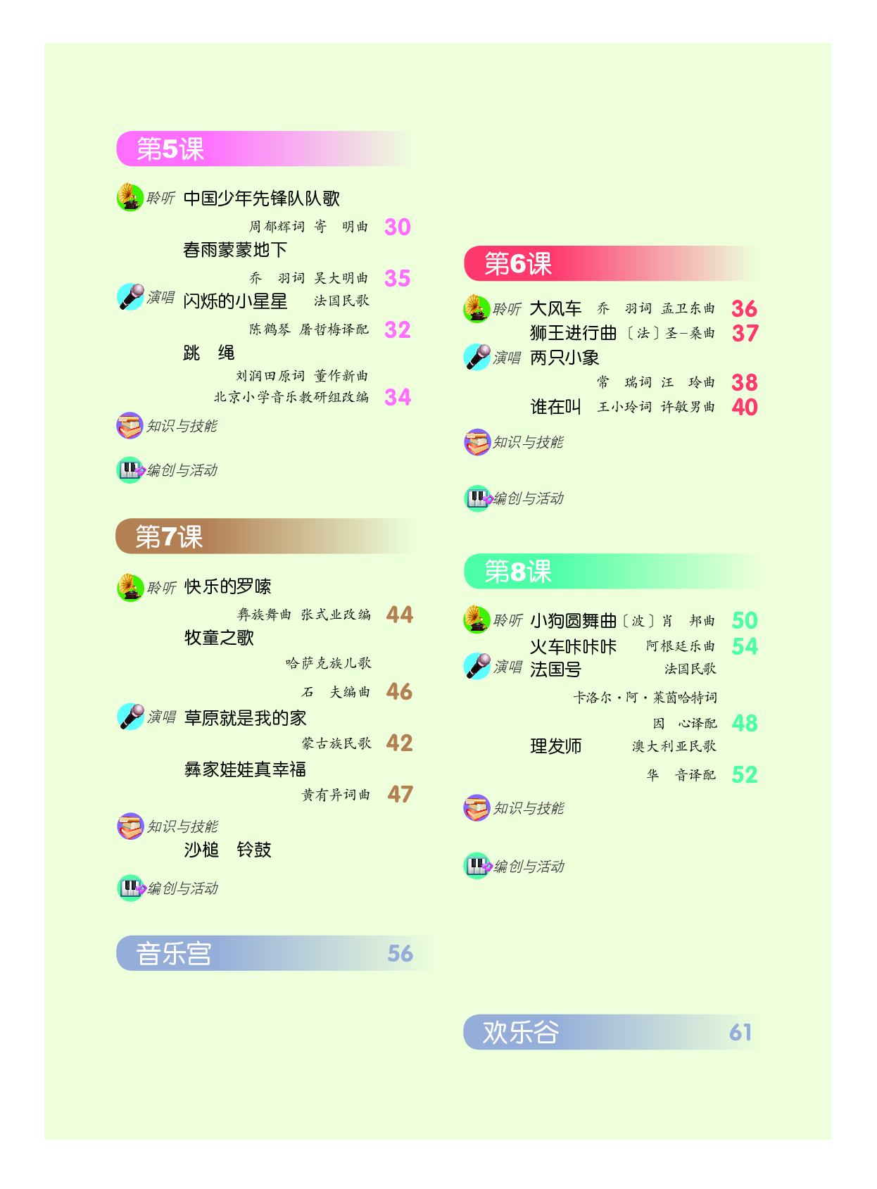 一年级下册音乐北京版（五线谱）电子课本.pdf 第4页